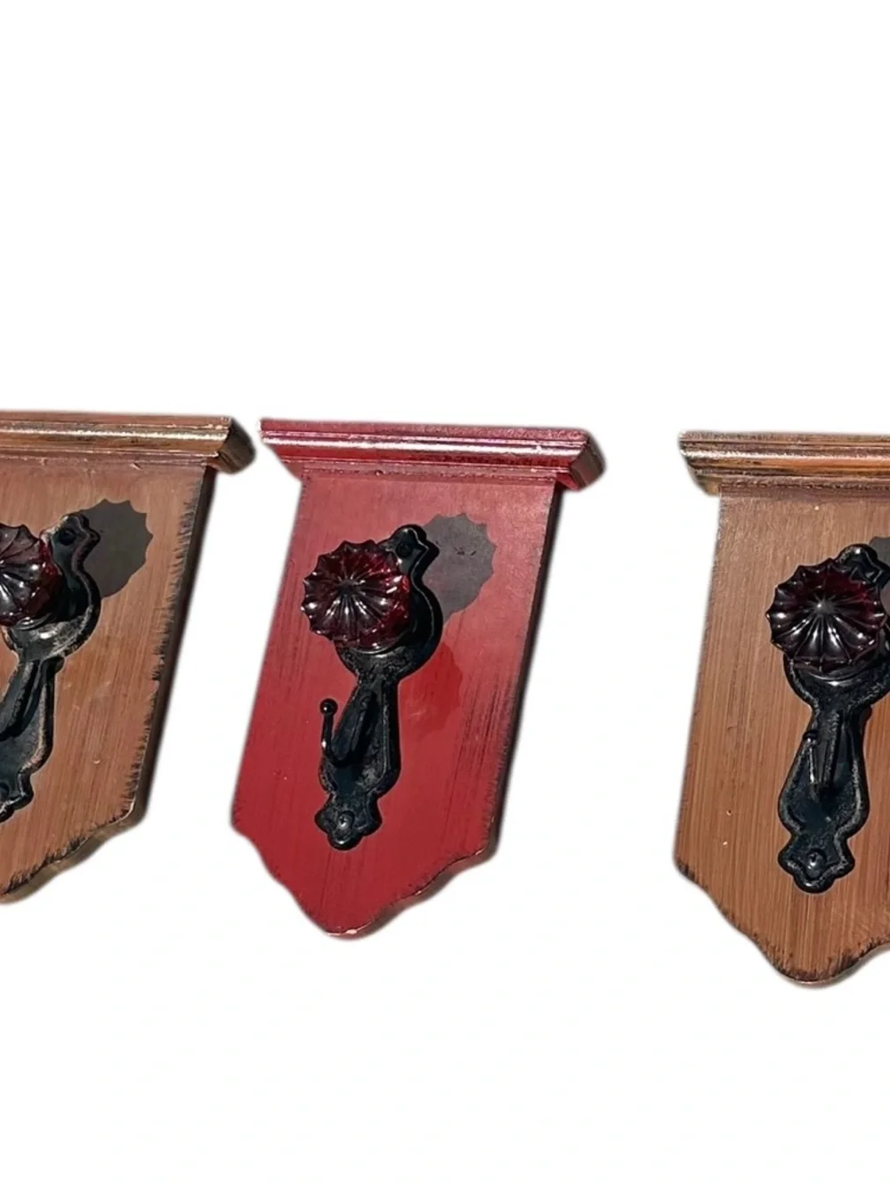 Set of 3 Vintage Style Wall Hooks Rustic Farmhouse Cottage Decor